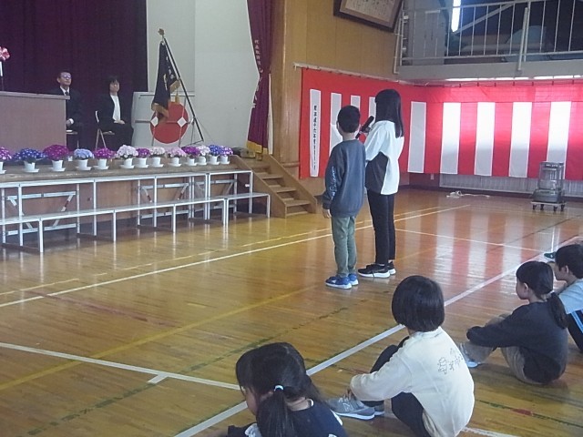 新任式児童代表歓迎の挨拶