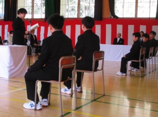 生徒会長による歓迎挨拶