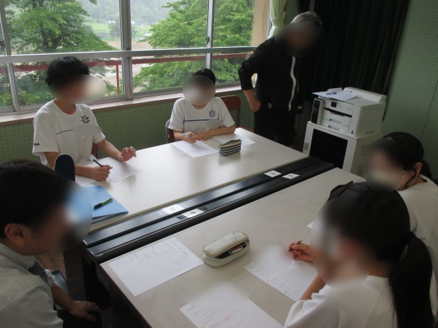 各グループで七谷学のテーマについて話し合いました